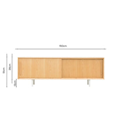 FURNIFIED TV Cabinet Oskar Natural Oak 150cm