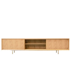 FURNIFIED TV Cabinet Oskar 3 Doors Oak 220cm