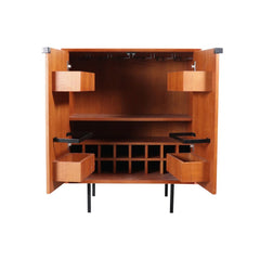 FURNIFIED Retro Bar Cabinet Teak 80cm