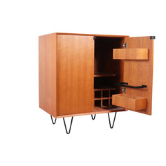 FURNIFIED Retro Bar Cabinet Teak 80cm