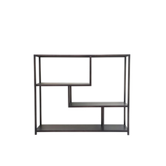 FURNIFIED Low Shelving Unit Manuel Black Metal 110cm