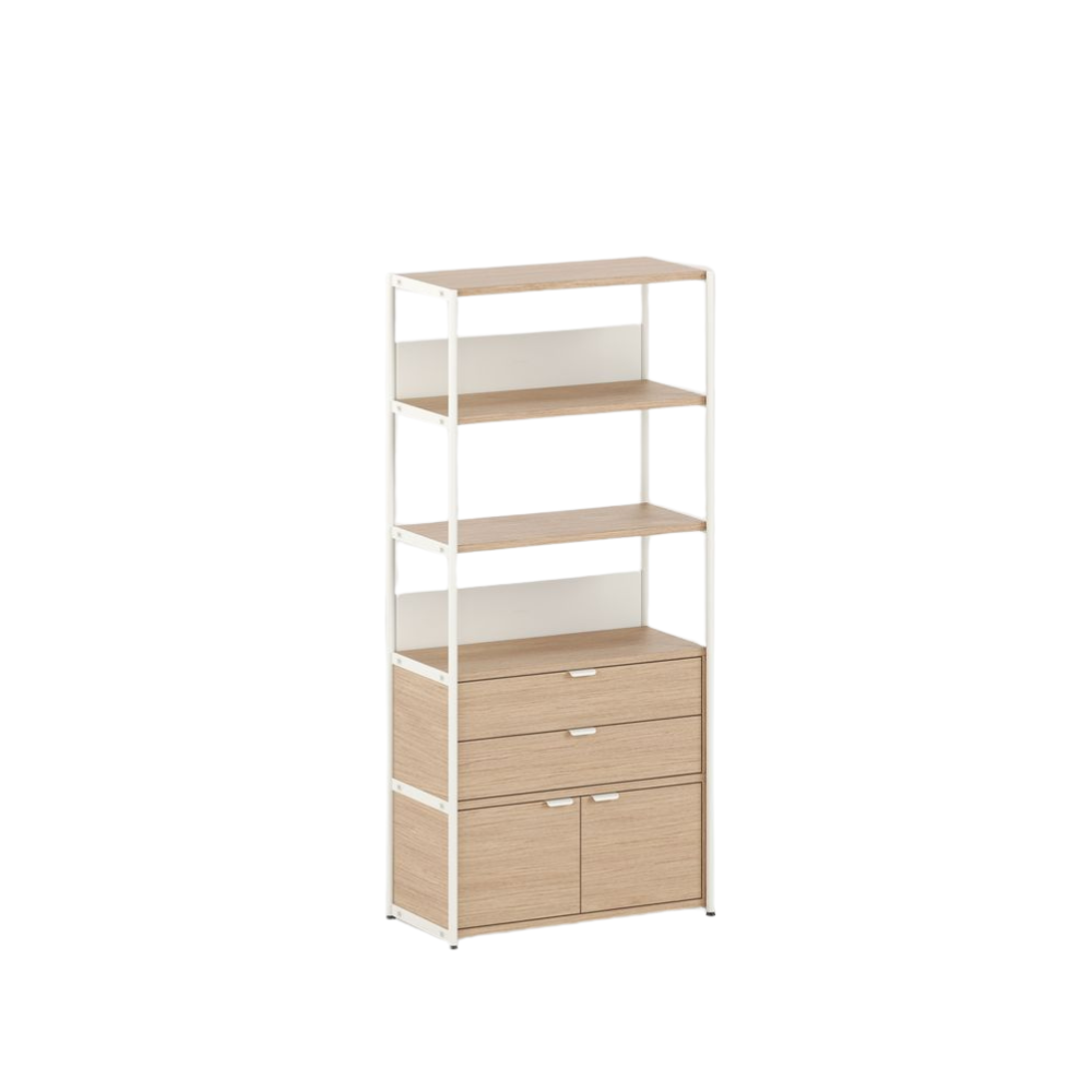 TIPTOE UNIT shelf with Drawers - H180 x W84cm