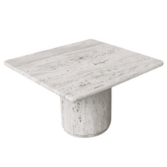 FURNIFIED Coffee Table Lyon White Travertine