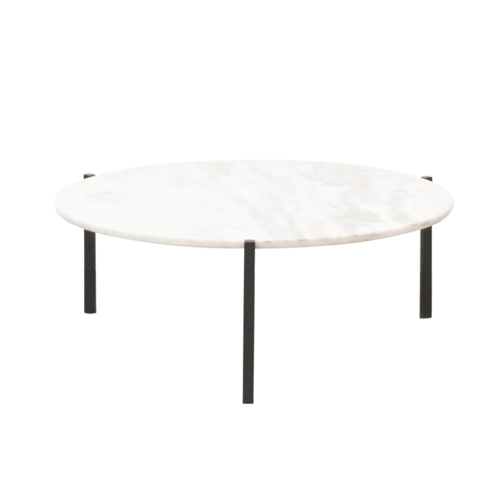 FURNIFIED Coffee Table Leonard White Marble 79cm