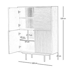 ZAGO Cabinet Nuance Metal Legs Walnut 140cm