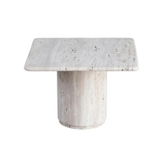 FURNIFIED Coffee Table Lyon White Travertine