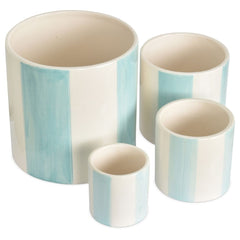 OPJET PARIS Set Of 4 Striped Pots Ceramic