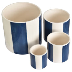 OPJET PARIS Set Of 4 Striped Pots Ceramic