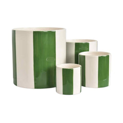 OPJET PARIS Set Of 4 Striped Pots Ceramic