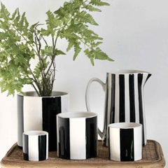 OPJET PARIS Set Of 4 Striped Pots Ceramic