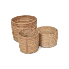 OPJET PARIS Set Of 3 Rattan Baskets Zac