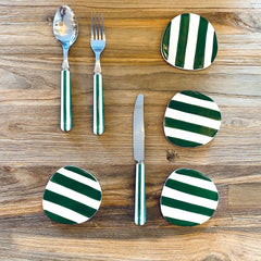 OPJET PARIS Set Of 4 Striped Coasters 10cm