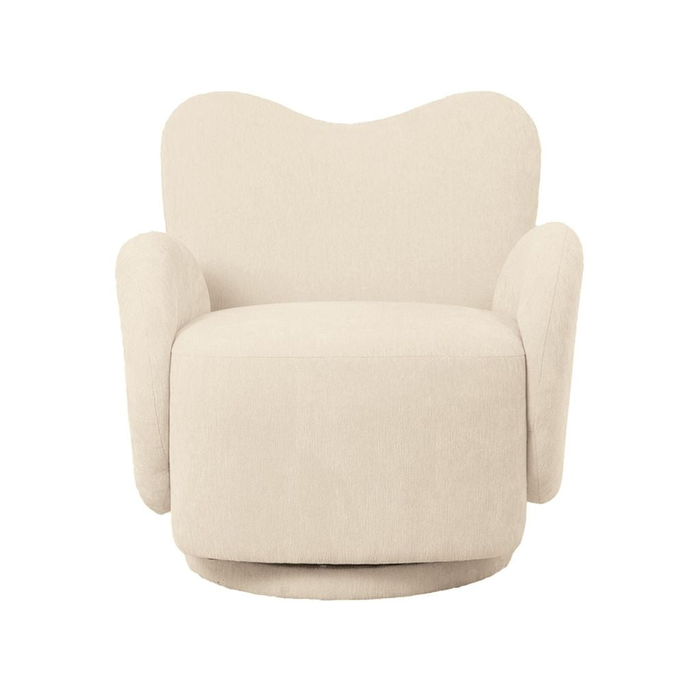 OPJET PARIS Swivel Armchair Soft Woven Velvet 80cm