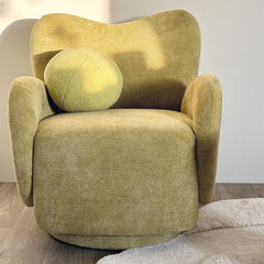 OPJET PARIS Swivel Armchair Soft Woven Velvet 80cm