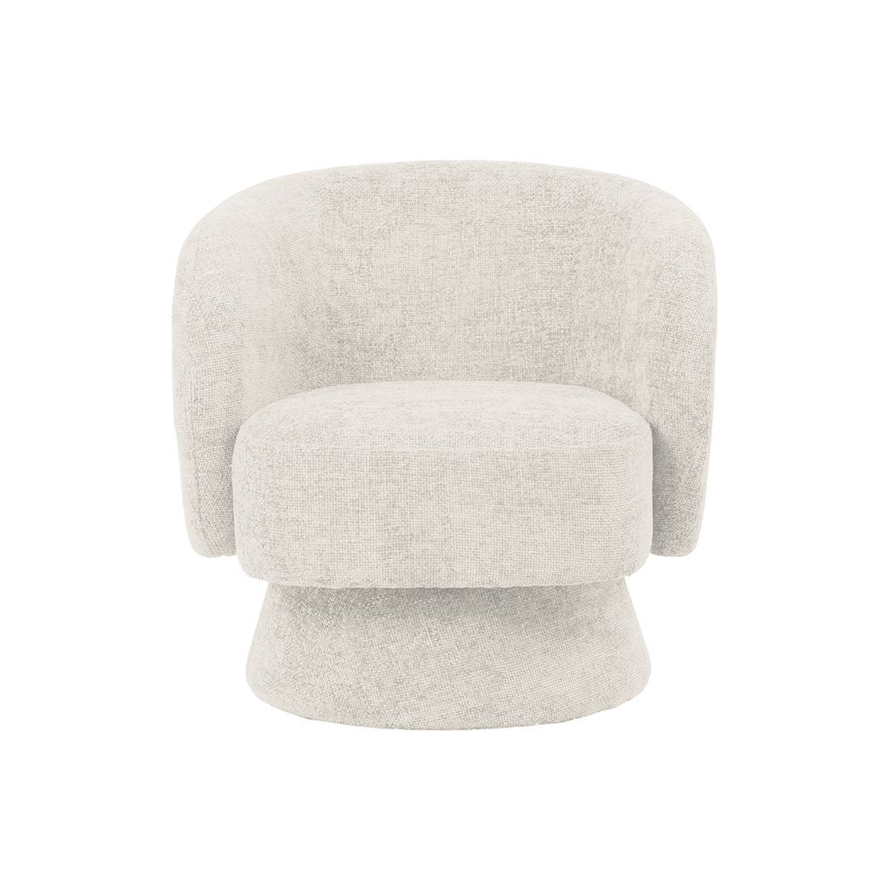 OPJET PARIS Rounded Swivel Armchair Woven Chenille 77cm