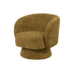 OPJET PARIS Rounded Swivel Armchair Woven Chenille 77cm