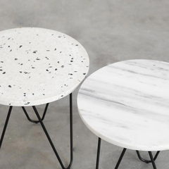 FURNIFIED Side Table Kay Terrazzo 40cm