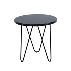 FURNIFIED Side Table Kay Black Marble 40cm