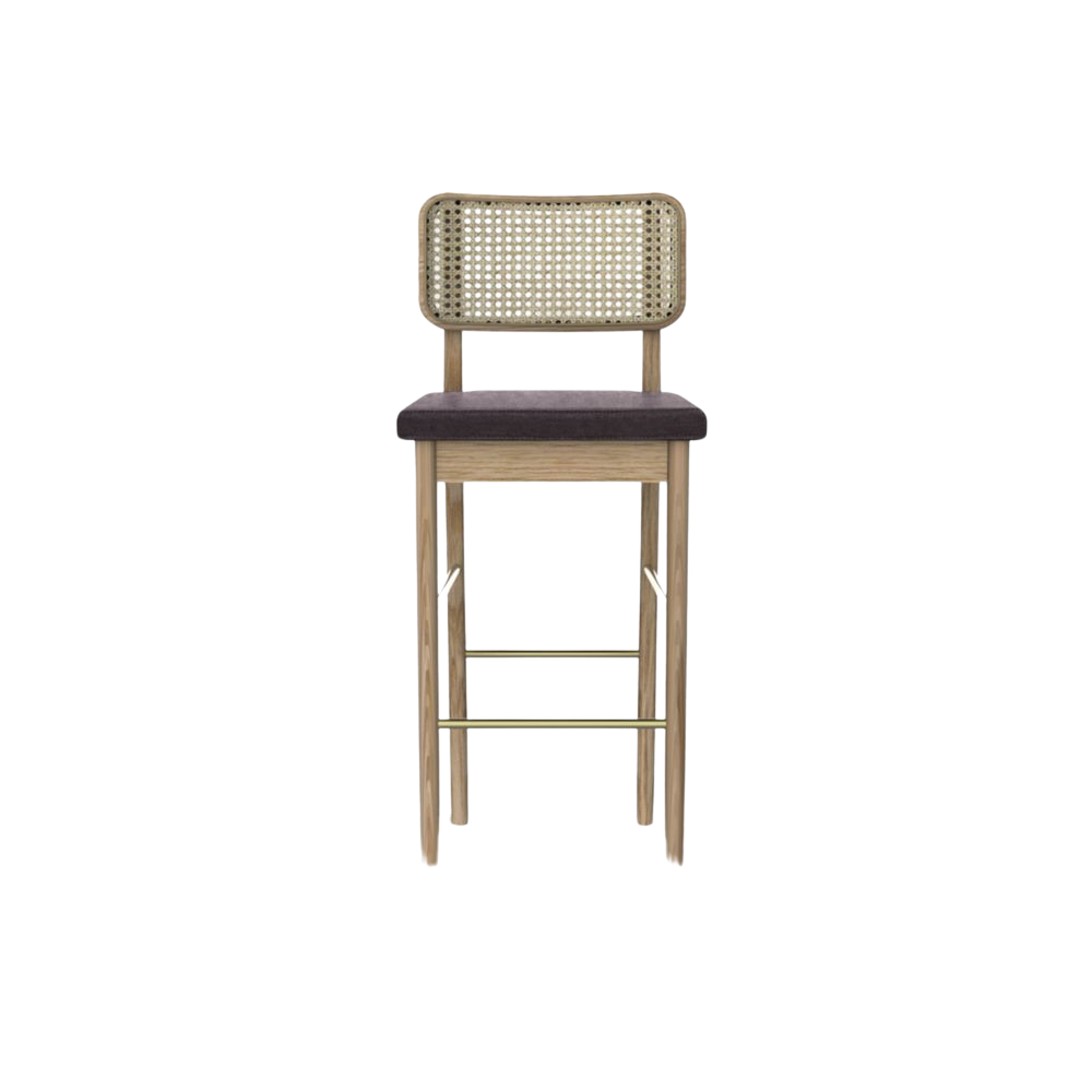 RED EDITION Bar Stool Cane Prune Leather