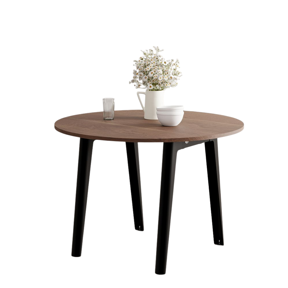 TIPTOE Round Dining Table New Modern Walnut Steel Legs ø110cm