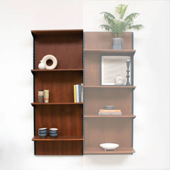 FURNIFIED Bookcase Amsterdam Walnut 80x205cm