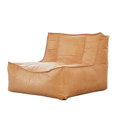 FURNIFIED Pouf Cognac Leather