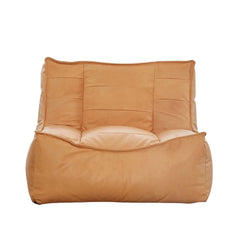 FURNIFIED Pouf Cognac Leather