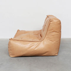 FURNIFIED Pouf Cognac Leather