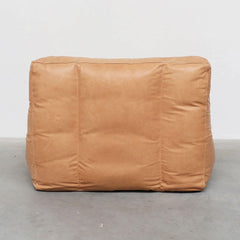 FURNIFIED Pouf Cognac Leather