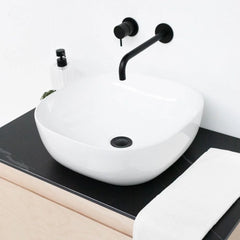 FURNIFIED Washbasin Alexis V Round Porcelain