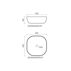 FURNIFIED Washbasin Alexis V Round Porcelain