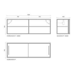 FURNIFIED Bathroom Cabinet Nestor Wood 150cm