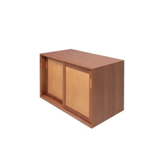 FURNIFIED Bathroom Cabinet Nestor Rattan Teak 80cm