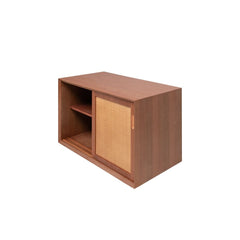 FURNIFIED Bathroom Cabinet Nestor Rattan Teak 80cm