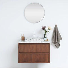 FURNIFIED Bathroom Furniture Set Fien Walnut