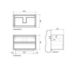 FURNIFIED Bathroom Furniture Set Fien Walnut