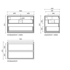 FURNIFIED Bathroom Furniture Ann Birch 80cm