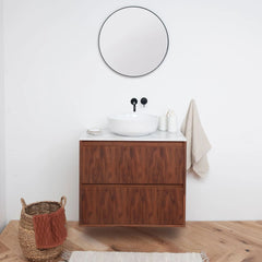 FURNIFIED Bathroom Cabinet Ann Wood 80cm