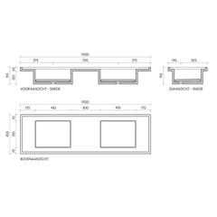 FURNIFIED Built-In Sink Basiel Marble