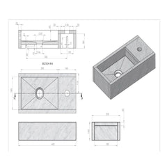 FURNIFIED Washbasin Porto Marble