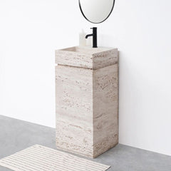 FURNIFIED Washbasin Quimper Travertine