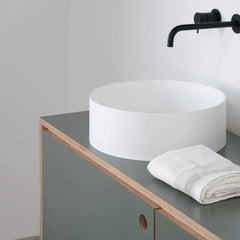 FURNIFIED Washbasin Sims Round White Matt