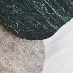 FURNIFIED Side Table Delphine Green Marble 60cm