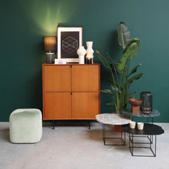 FURNIFIED Side Table Delphine Green Marble 60cm