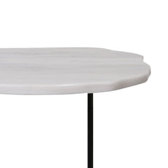 FURNIFIED Side Table Delphine White Marble 60cm