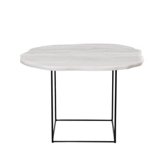 FURNIFIED Side Table Delphine White Marble 60cm