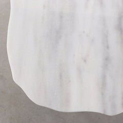 FURNIFIED Side Table Delphine White Marble 60cm