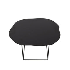 FURNIFIED Side Table Delphine Black Metal 60cm