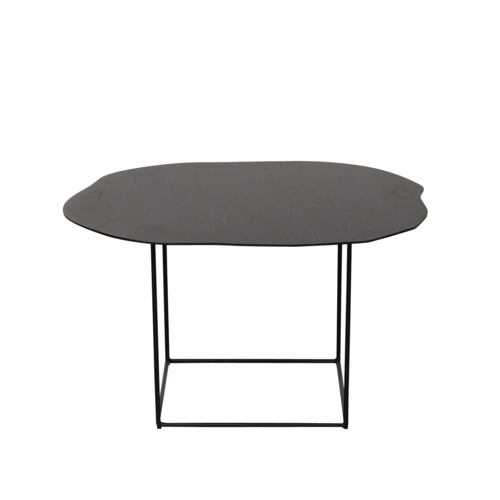 FURNIFIED Side Table Delphine Black Metal 60cm