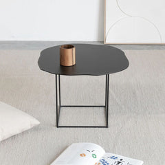 FURNIFIED Side Table Delphine Black Metal 60cm